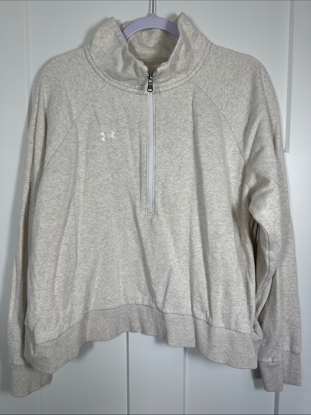 Under Armour Women's Light Cream Half-Zip Sweatshirt